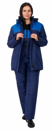 Куртка зимняя женская Снежана (тк.Таслан), т.синий/васильковый
