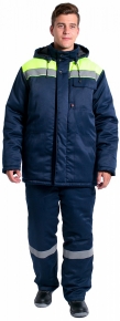 Куртка зимняя Экспертный-Люкс NEW (тк.Смесовая,210), т.синий/лимонный