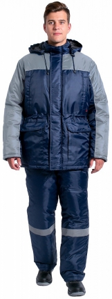 Куртка зимняя для инженера NEW (тк.Оксфорд), т.синий/серый